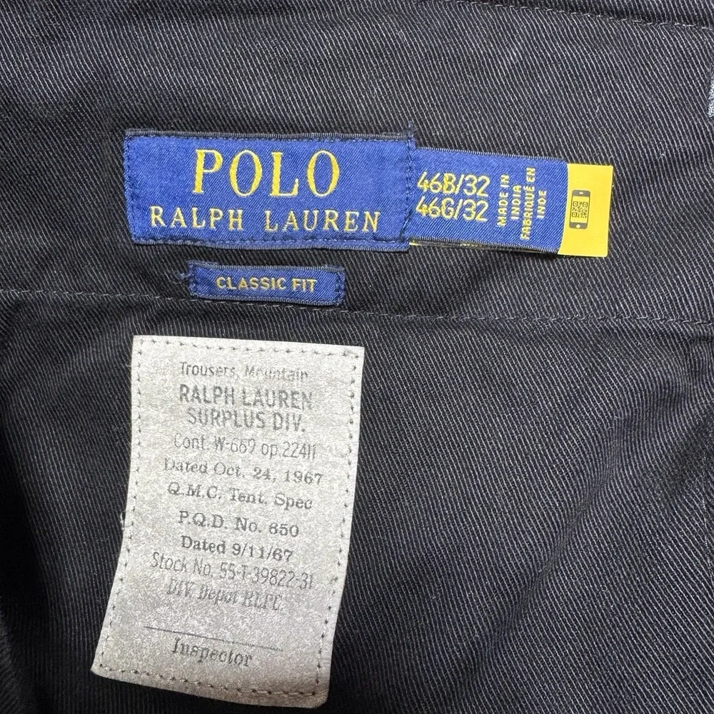 Polo Ralph Lauren Pants Men's 46BX32 (48x30) Gray Utility Surplus Cargo Classic